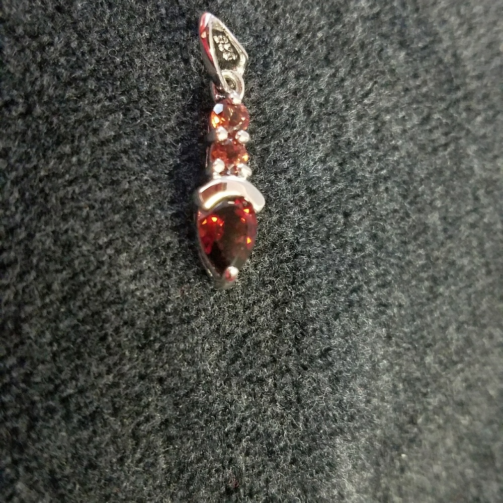 Garnet and Sterling silver pendent